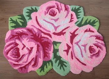 3D pink rose kiliminė danga, vonios kilimėlio svetainės kiliminė danga, virtuvėje gėlių kilimas įveskite vonios kilimėliai, grindų kilimėlis prieškambario anti-slip