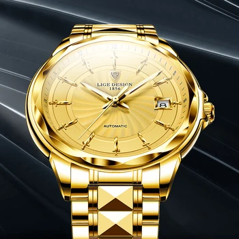 LIGE Vyrų Automatinis Mechaninis laikrodis Prabangos Prekės ženklo Verslo Volframo Plieno, atsparus Vandeniui Laikrodis Vyrų Mados Laikrodis reloj hombre