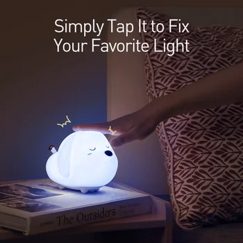 Baseus Įkraunamas LED Nakties Šviesos Lempos Palieskite Jutiklio Mielas Gyvūnų Silikono LED Šviesos Vaikams, Kūdikiams, Vaikams, Dovanos Miegamasis Šviesos