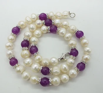 Natūralių gėlavandenių perlų 8-9MM klasikinis perlų vėrinį, siųsti DAVĖ, geriausia dovana ponios 18