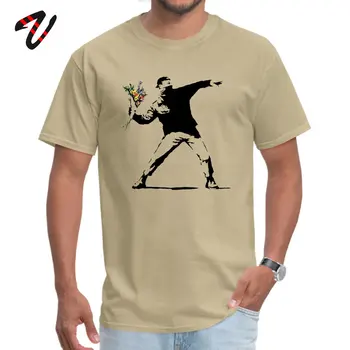 Grobis Banksy Gėlių Metikas T Marškinėliai Medvilnė Audinio Vyrų Marškinėlius Mens T-shirts Naujovė Gatvės Meno Dizaineris Sukilėlių Tees Negabaritinių