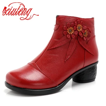 Xiuteng Rankų darbo Bateliai moteris Gėlių, batai moterims, batai, žieminiai batai trumpas pliušinis mados zip moterų įkrovos Pulse dydis 41