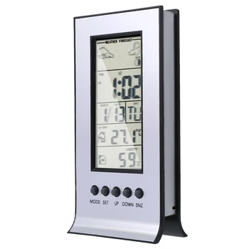 Belaidė Skaitmeninė Oro Stotis Laikrodis, LCD Kalendorius Barometras Patalpų Lauko Termometras su Drėgmėmačiu Buitiniai Matavimo
