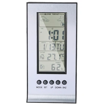 Belaidė Skaitmeninė Oro Stotis Laikrodis, LCD Kalendorius Barometras Patalpų Lauko Termometras su Drėgmėmačiu Buitiniai Matavimo