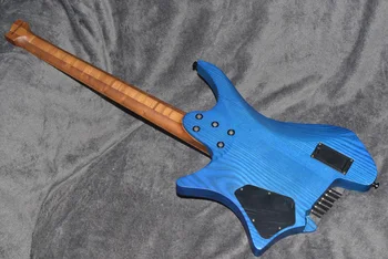 2019 Važinėti Nervintis gitaros Begalvis gitara stiliaus Modelio Mėlynos Spalvos Liepsna Skrudinti Klevas Kaklo sandėlyje Gitara nemokamas pristatymas