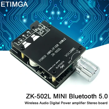 ZK-502L MINI Bluetooth 5.0 DC 5-24V Belaidžio Garso Skaitmeninis stiprintuvas Stereo valdybos 50Wx2 Bluetooth Amp Amplificador