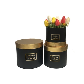 Aukso spalvos, dangtelis apvalus floristas gėlių pakavimo dėžutė 2020 m. Naujo dizaino Kalėdų padėkos dovanų dėžutės ,Valentino diena pristatyti dėžutę