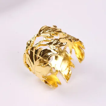 10vnt Mados Lapų Servetėlių Žiedas Aukso, Sidabro, rožinė Aukso Vystymo Mygtuką Viešbutis Servetėlių Žiedas