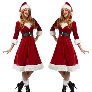 4pcs Nustatyti Kalėdos Kostiumas Moterims Kalėdų Helovinas Kostiumas Mergina Elf Fancy Dress Kalėdų Cosplay Šalies Kostiumų Suaugusiems