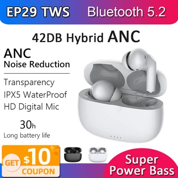 EP29 TWS Aktyvus Triukšmo Panaikinimo TWS Ausinių 42dB ANC 30 DECEBEL Bluetooth 5.2 Ausinės Gylis Feedforward + Atsiliepimai Hibridas ANC