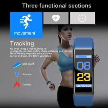 Vyrų Žiūrėti ID115P Sporto Žiūrėti Vyrų Ir Moterų Pedometer Fitneso Tracking Širdies ritmo Monitorius Su Pranešimu Priminimas 