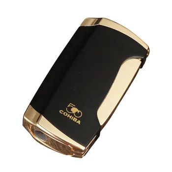 COHIBA Metalo Žiebtuvėliai Vėjo Jet 2 Degiklio Liepsna Cigarų Žiebtuvėlio Kišenėje Cigarų Aštrūs Pjaustyklės Ašmenys Nešiojamų Lengvesni Cutter Rinkinys