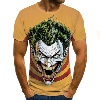 2020 Naujausias Joker 3D T-shirt 3D Vasaros Mados T-shirt Anime Rūbų, Grafinis T Marškinėliai Tees Derliaus Kaklaraištis Dažų Marškinėliai Streetwear