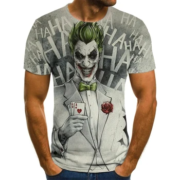 2020 Naujausias Joker 3D T-shirt 3D Vasaros Mados T-shirt Anime Rūbų, Grafinis T Marškinėliai Tees Derliaus Kaklaraištis Dažų Marškinėliai Streetwear