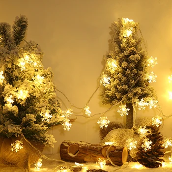 Girlianda Šviesos Eilutę Žibintai LED Gardern Apdailos Miegamasis Naktį Naktiniai Dekoro Snaigių Šalis Christmaas Kalėdos гирлянда рождест