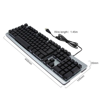 CHYI Žaidimų Mechaninė Klaviatūra Su Apšvietimu Metalo 104 Klavišą Wired Keyboard PC Nešiojamas Vandeniui Kompiuterinių Žaidimų Klaviatūra
