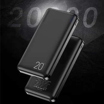 Floveme Galia Banko 20000mAh Dual USB Nešiojamas LCD Powerbank Išorės Baterijos Kroviklis Pakuotėje Mobilieji Telefonai