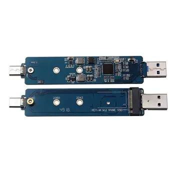 USB M. 2 SSD Talpyklos USB3.0 Tipas-Combo Tipo C Pci-e NVME M2 M-Key SSD Paramos UASP APDAILA 2280 HDD Mobile Kietojo Disko Dėžutė