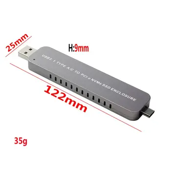 USB M. 2 SSD Talpyklos USB3.0 Tipas-Combo Tipo C Pci-e NVME M2 M-Key SSD Paramos UASP APDAILA 2280 HDD Mobile Kietojo Disko Dėžutė
