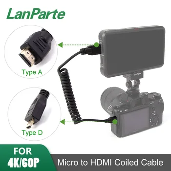 LanParte4K 60P 8 Bitų Apvynioti Mikro HDMI Kabelis prie Standartinės HDMI SONY A7R4 A7M3 A9 (kaip hdmi2.0)