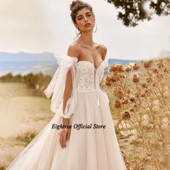 Eightree Derliaus Boho Vestuvių Suknelė 2021 Žibintų Rankovės Nėrinių Linija Bohemijos Nuotakos Suknelės, Suknelės Korsetas Plius Dydžio Naujas Dizainas