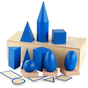 Didelių 3D Formų Geometrinės Kietosios medžiagos, Mediniai Montessori Geometrijos Nustatyti Žaislai, Matematikos Žaidimai, Žaislai, Blokai, Vaikų Ikimokyklinio Mokymosi Žaislai, Dovanos