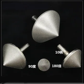 1pcs 180# 90 laipsnių Electroplated Diamond Smėlio Kūgio Formos, Countersink Grąžtas 20-60mm Stiklo Keraminės plytelės
