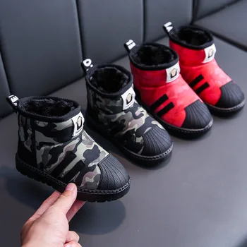 2020 m. žiemos naujų vaikų sniego batai berniukams vandeniui trumpi batai mergaitėms medvilnės bateliai baby plus aksomo bateliai bottes