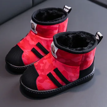 2020 m. žiemos naujų vaikų sniego batai berniukams vandeniui trumpi batai mergaitėms medvilnės bateliai baby plus aksomo bateliai bottes