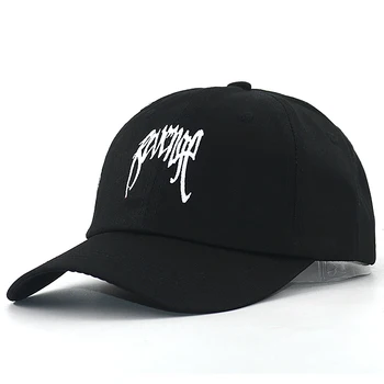 KERŠTAS / XXXTentacion siuvinėjimo hip-hop tėtis skrybėlę medvilnės reguliuojamas juoda strapback beisbolo kepuraitę vyrai moterys lenktas kepurės