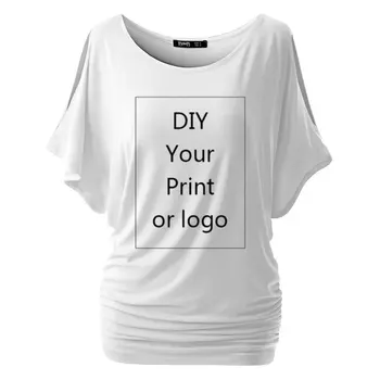 Vasaros Batwing trumparankoviai O-Neck T Shirt Mados 3D Spausdinimo T-Shirt Savo Užsakymą Išskirtinio Moterų Marškinėlius 
