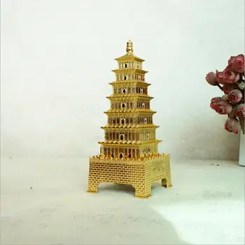 Xi ' an Metalo Big Wild Goose Pagoda modelių Kūrimo Statulėlės Feng Shui Pagoda patalpų įrengimui skirti Dirbiniai, Namų Puošimas Ornamentais