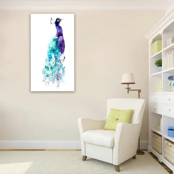 Modernus gyvūnų dekoratyvinis rankomis dažyti aliejus, drobė, tapyba abstract peacock sienos meno Nemokamas pristatymas