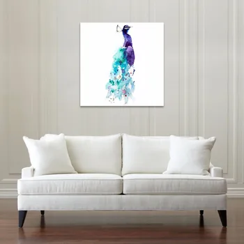 Modernus gyvūnų dekoratyvinis rankomis dažyti aliejus, drobė, tapyba abstract peacock sienos meno Nemokamas pristatymas