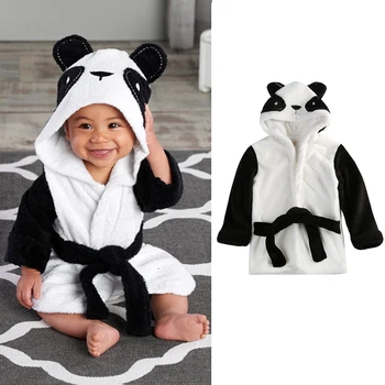 Mados Cute Kūdikių Berniukų, Mergaičių Sleepwear Animacinių filmų Gyvūnų Panda Triušis Pelė Kūdikį, Gobtuvu Chalatas 6M-5Y Medvilnės Velykų Kostiumas