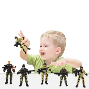 6 Vnt./set Karinės Kareiviai, Modelis Vaikams, Žaislai, Maskuojanti Uniforma Veiksmų Skaičius, Kareivis, Plastikiniai Modelis Žaislai Berniukams Švietimo Žaislas