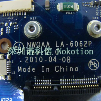 NOKOTION Nešiojamojo kompiuterio motininė Plokštė, Skirtas Toshiba Satellite A660 A665 NWQAA LA-6062P K000109850 HM55 GT310M Grafika DDR3 Pagrindinė plokštė veikia