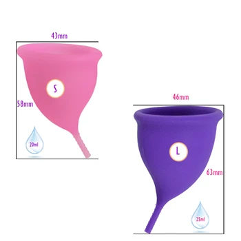 2vnt Medicininės kokybės Silikono Menstruacijų Taurės Moterų Makšties Surinkėjas, Daugkartinio naudojimo Mėnesinės Taurės Naujo Dizaino Copa Menstruacinis puodelis