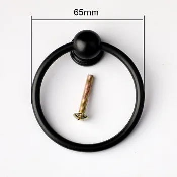 Skersmuo 65mm, modernus paprasta matinis juodas lašas žiedas stalčių tv spintelė vonios spintelė spintos traukti rankena rankenėlė