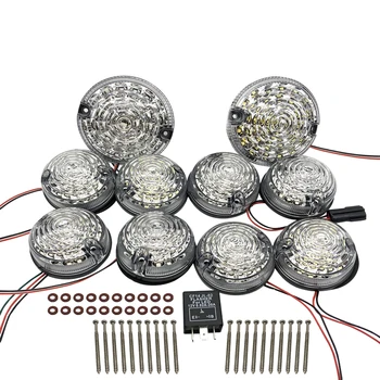 10vnt Rūkyti Galinis Rūko Žibintas Atbulinės eigos Žibintas Pilnas LED Lempos Upgrade Kit 