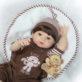 NPK 19inch 48cm visas Silikono Reborn Baby boy Lėlės Žaislas Partneris Namas Tikroviška Naujagimių bebe bonecas atgimsta vonios žaislas