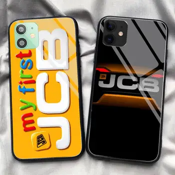 JCB ekskavatorius cool automobilių logotipą, Telefono dėklas Grūdintas Stiklas iPhone 11 Pro XR XS MAX 8 X 7 6S 6 Plus SE 2020 m. 12 Pro Max Mini atveju