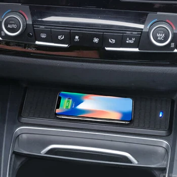 10W QI bevielio įkrovimo telefono įkroviklio įkrovimo plokštė reikmenys BMW 3 4 Series F30 F31 F32 F33 F34 F35 F36 F82 