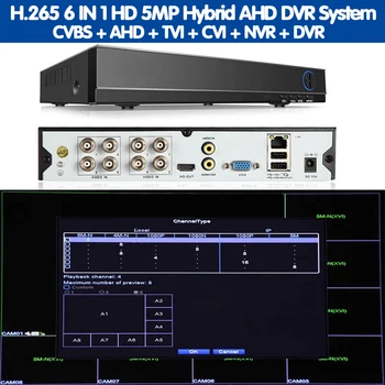 H. 265 6in1 4CH/8CH/16CH HAINAUT DVR Priežiūros Saugumo CCTV DVR Recorder 5MP -N Hibridinis DVR Valdybos Analoginis HAINAUT CVI TVI IP Kameros