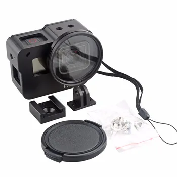 Aliuminio Gopro Hero 5 atveju Fotoaparatas Aksesuaras Lydinio narve Apsauginis Korpusas Padengti Metalo rėmelis +UV filtras Eiti Pro hero5