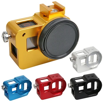 Aliuminio Gopro Hero 5 atveju Fotoaparatas Aksesuaras Lydinio narve Apsauginis Korpusas Padengti Metalo rėmelis +UV filtras Eiti Pro hero5