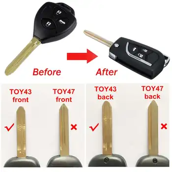 2 Mygtukai 3 mygtukai Pakeitimo Apversti Automobilį Nuotolinio Klavišą Atveju w/ Toy43 Blade 