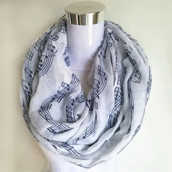 Karinio jūrų laivyno bule Muzikos Pažymi žiemos Infinity Šalikas Moterims muzikos skaros ir šalikai foulard bufandas mujer 2019 echarpes foulards femme