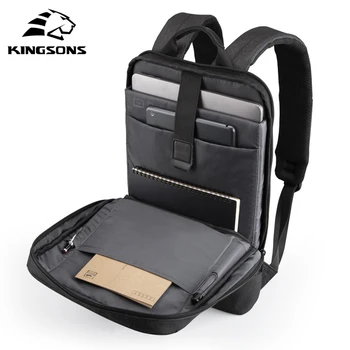 Kingsons Naujas 15.6 colių ultra-plonas nešiojamas kuprinės su USB įkrovimo funkcija anti-purslų vyrų office kelionės speciali kuprinė
