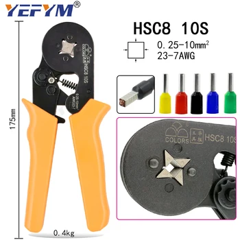 Užspaudimo įrankiai, replės elektros vamzdinės gnybtų dėžutė mini apkabos, HSC8 10S 0.25-10mm2 6-4B/6-6 0.25-6mm2 16-4 įrankių rinkinys